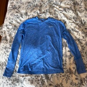 blue dri-fit nike running long sleeve | sz S
